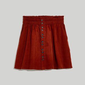 Madewell Baby Corduroy Paperbag Button-Front Mini Skirt XS